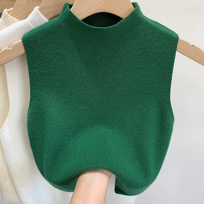 Frauen gestrickt Tank Top Sommer Herbst schlanken Pullover kurze ärmellose solide Frühling Herbst Pullover Pullover 2024 ärmellose Weste So ist Leben