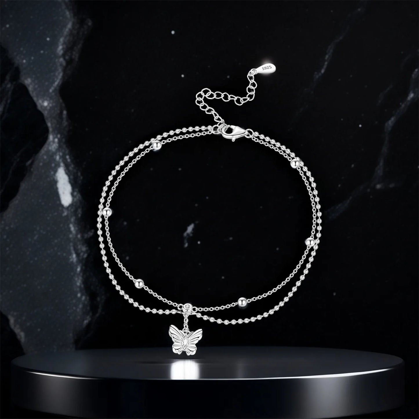 Orstarry S925 Sterling Silber Schmetterling Insekt Serie Kette Fußkettchen Frauen Dame Knöchel Armband Prom Fuß Party Schmuck Geschenke So ist Leben