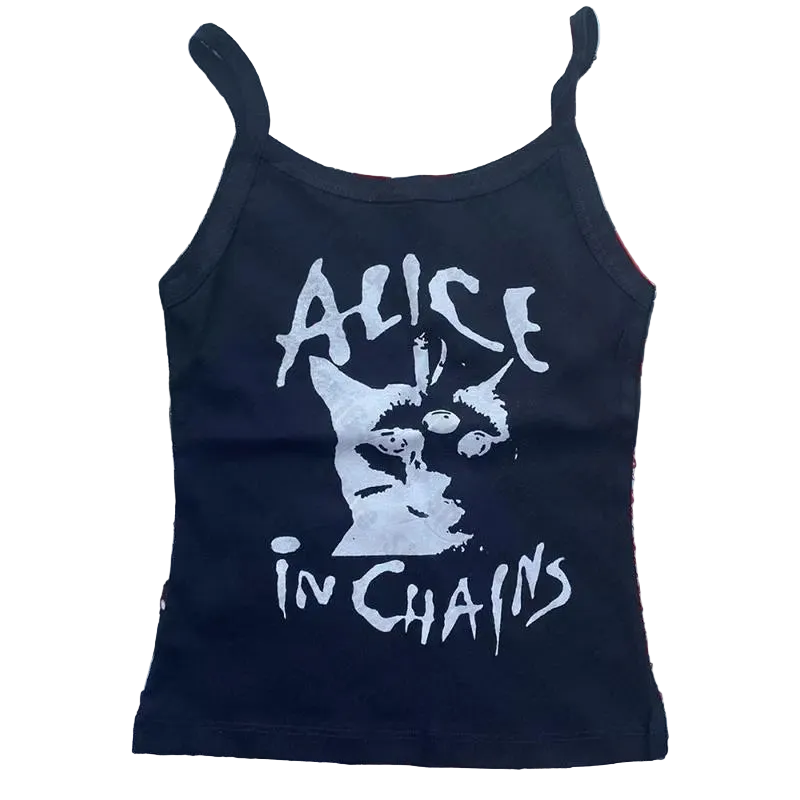 Gothic Emo Mädchen Leibchen Top niedlichen Katze Grafiken Grunge Crop Top Y2k Kleidung Vintage Punk Frauen Korsett Tank Top Baby T-Shirt 2000s So ist Leben