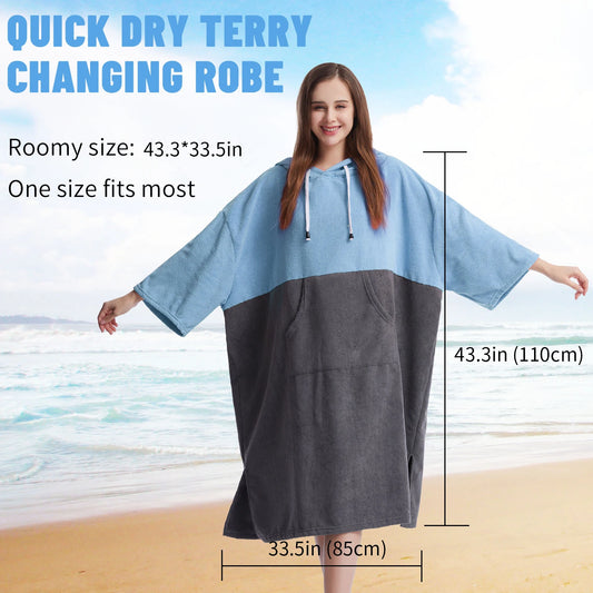 MUTAO Wickelumhang mit mittleren und langen Ärmeln, saugfähiger, schnell trocknender Bademantel, Tauch-, Surf- und Schwimmtuch So ist Leben