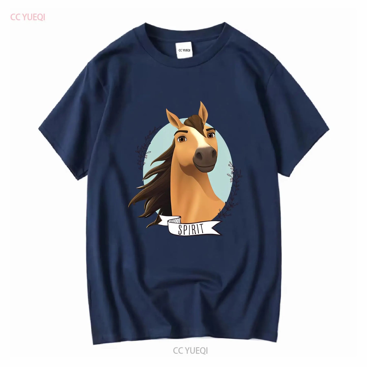 Spirit Wild Horse Kinder-T-Shirt mit langen oder kurzen Ärmeln, Vintage-Waschung, Grafik, Unisex-Mode, vielseitig, bequem So ist Leben