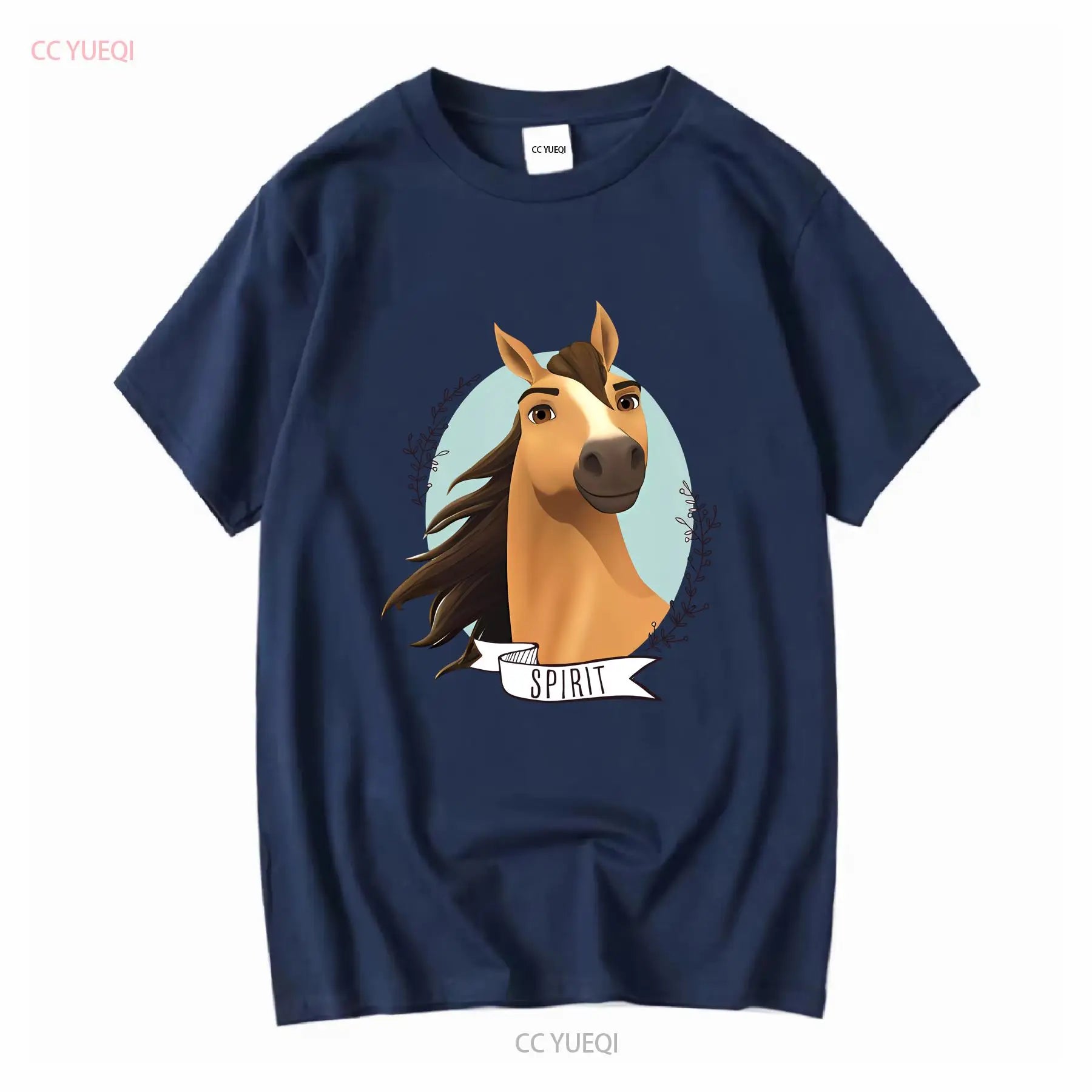 Spirit Wild Horse Kinder-T-Shirt mit langen oder kurzen Ärmeln, Vintage-Waschung, Grafik, Unisex-Mode, vielseitig, bequem So ist Leben