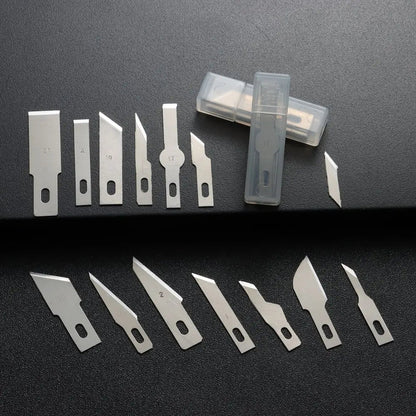 10PCS Klingen Cutter Handwerk Holz Carving Messer Gravur Nicht-Slip Metall Skalpell Messer Teile Handy PCB Reparatur hand Werkzeuge So ist Leben