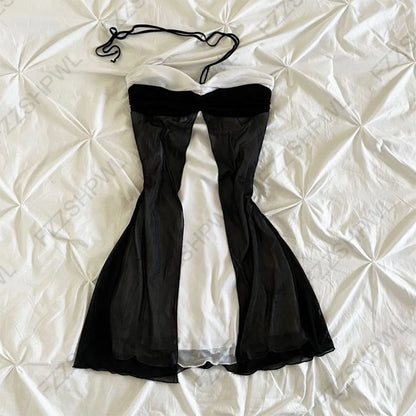 Y2k gotische ästhetische Punk-Spitze Frauen Kleid schickes Muster drucken Emo Mädchen Vintage Harajuku Streetwear Hip Hop Rock sexy schlankes Kleid So ist Leben