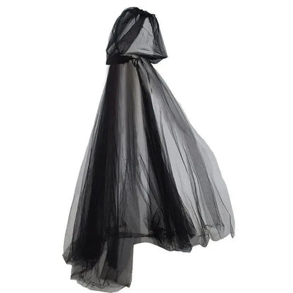 Schwarzer Brautschal Hexe Vampir Cosplay Umhang Halloween Doppelumhang Spiel Party Kostüm Requisiten Urlaub Dress Up So ist Leben