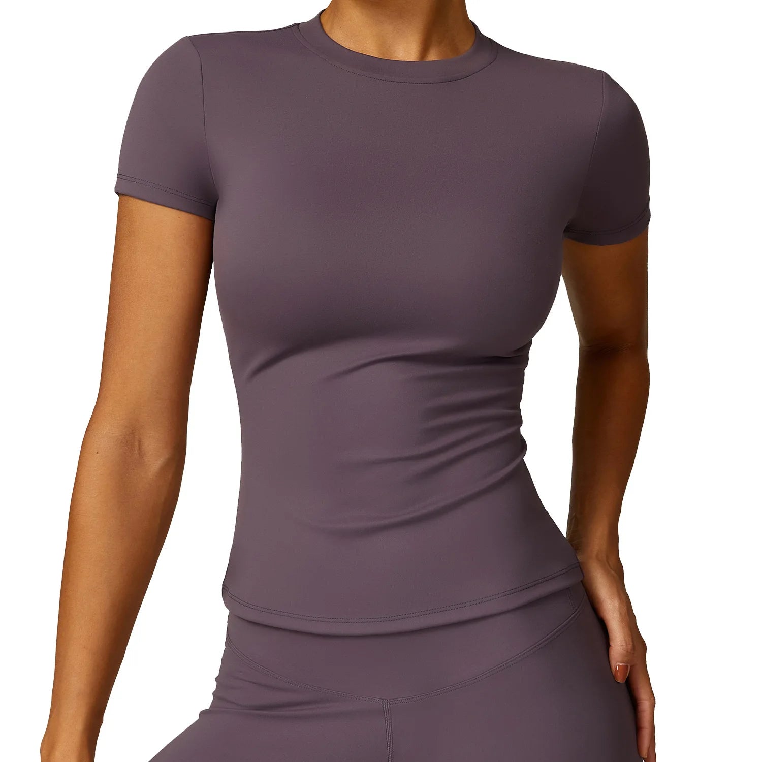 NCLAGEN Damen-Laufsport-T-Shirt, Sommer, kurzärmelig, Rundhalsausschnitt, atmungsaktiv, dehnbar, für Fitnessstudio, Yoga, schlank, Fitness, aktives Top-T-Shirt So ist Leben