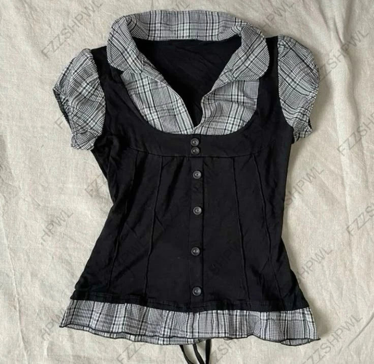 Mode Niedlichen Verband Bogen Gestellte Top Rosa Süße Kokette Süße T Shirts Herbst Frühling Casual Quadratischen Kragen T Frauen y2k Ästhetischen So ist Leben