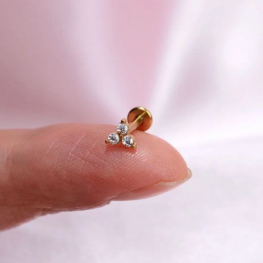 1 STÜCK Neuer Chirurgenstahl Winziger Zirkon Kristall Tragus Helix Piercing Labret Lippenbolzen Nasenring Innengewinde Niedlicher Körperschmuck So ist Leben