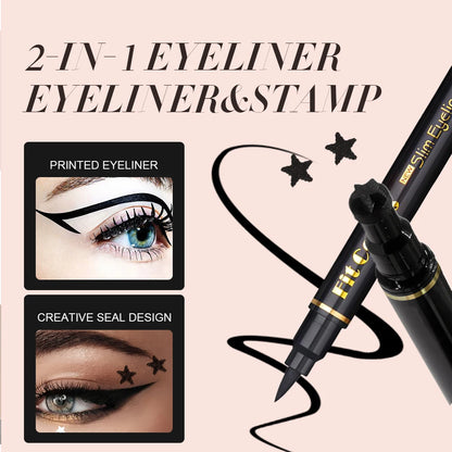 Fit Colors Double-Ended Star Stamp Eyeliner-Set, wasserdicht und schweißfest, Love Plum verzierte Augenecken und Enden So ist Leben