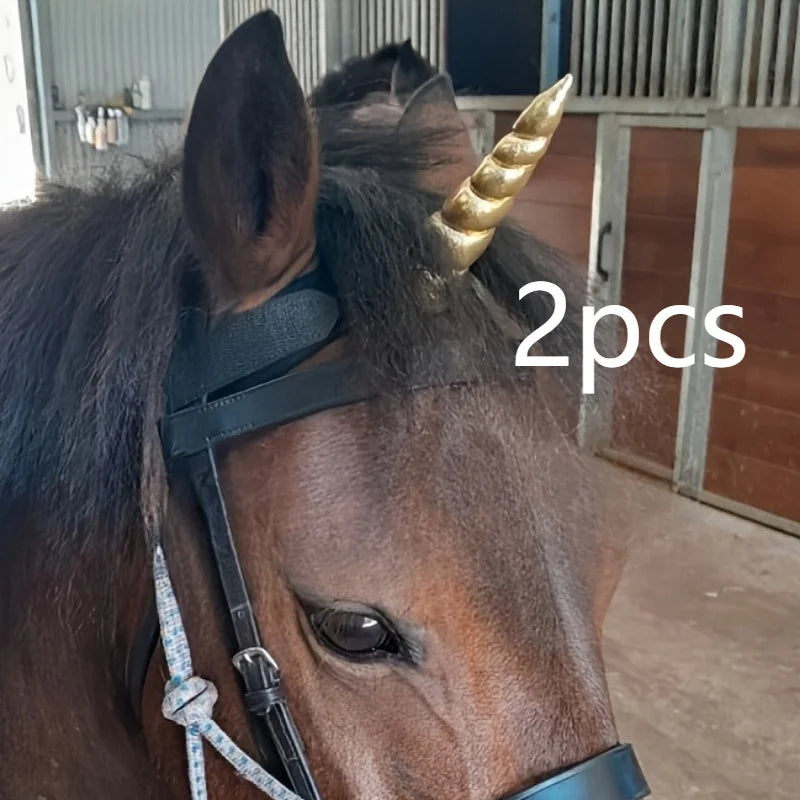 Set mit 2 Einhorn-Stirnbändern, verziert mit Hörnern und bunten Mähnen, bequem und ideal für Reitdekorationen So ist Leben