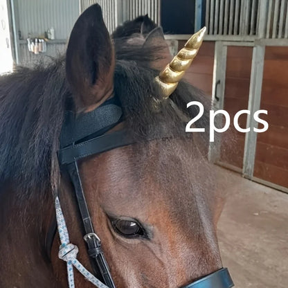 Set mit 2 Einhorn-Stirnbändern, verziert mit Hörnern und bunten Mähnen, bequem und ideal für Reitdekorationen So ist Leben