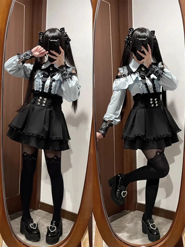 Lolita Set mit Oberteil und Faltenrock - So ist Leben