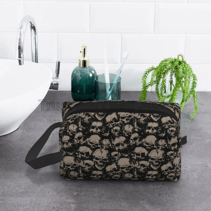 Gothic Frauen reisen Make-up Tasche Veranstalter Vintage Grunge Schädel Kosmetik tasche tragbare große wasserdichte Kultur beutel Zubehör So ist Leben