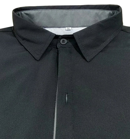 Minimalistisches Sommerhemd für Herren mit kurzen Ärmeln, modisches T-Shirt mit schwarzem Pferde-Logo und Kontrastfarben, Geschenk für Männer So ist Leben