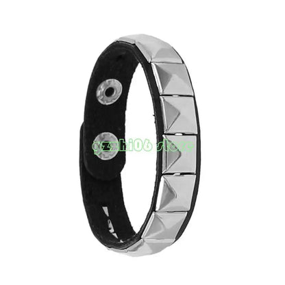 T5UF Stylish Punk Rock Armband Square Nieten Punk Armband Trendy Gothic Jewelry für Individualität und Komfort geeignet So ist Leben