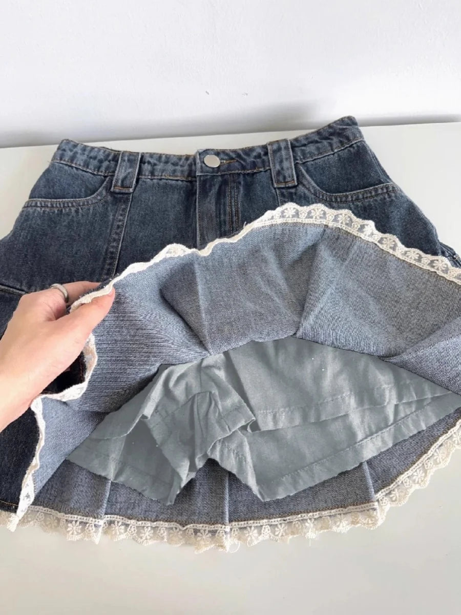 A‑Linien Denimrock mit Patchwork‑Details - So ist Leben