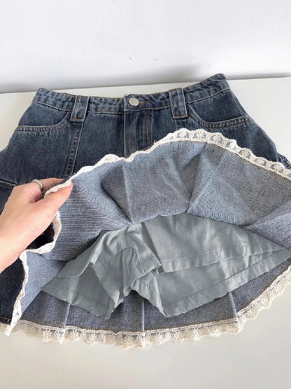 A‑Linien Denimrock mit Patchwork‑Details - So ist Leben