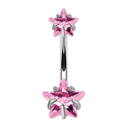 1PCS Rosa Krone Bauchnabel Ringe Schmuck Edelstahl Herz Nabel Piercing Barbell Kristall Nette Bauch Ringe Für Frauen Mädchen So ist Leben
