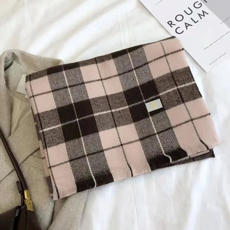 Retro koreanischen Stil Damen Schal Winter warm Quastenbesatz Nachahmung Kaschmir Schal Wrap Polyester frisch süß cremiger Stil So ist Leben