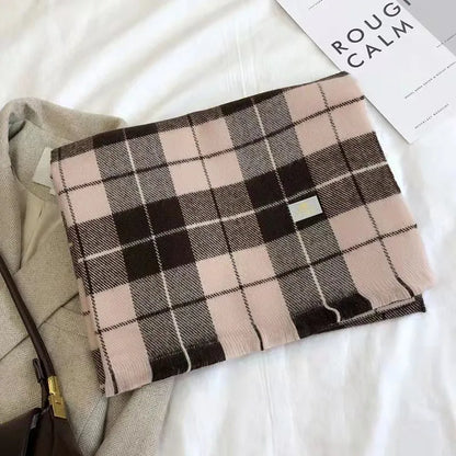 Retro koreanischen Stil Damen Schal Winter warm Quastenbesatz Nachahmung Kaschmir Schal Wrap Polyester frisch süß cremiger Stil So ist Leben