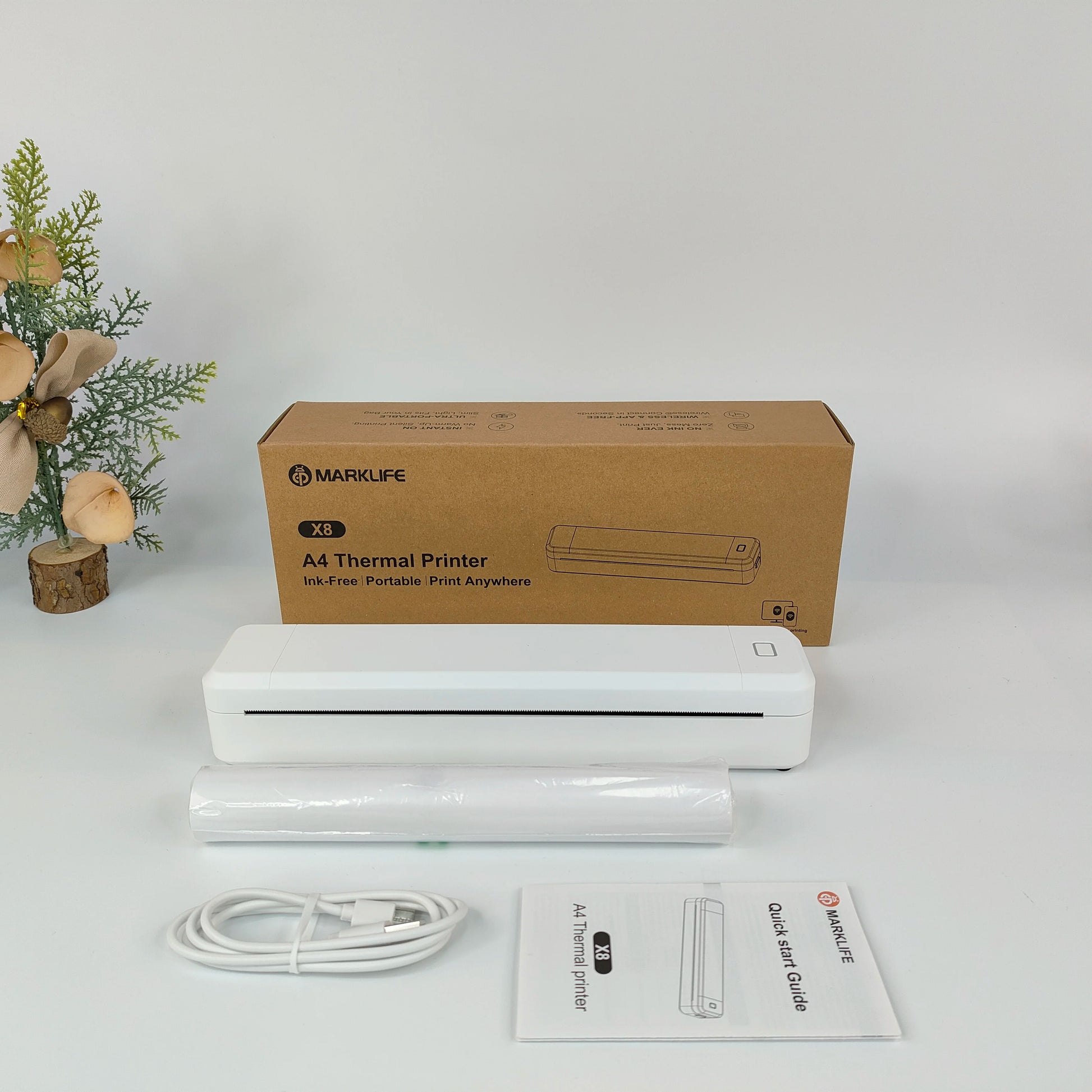 Marklife X8 Mini A4 Thermodrucker Bluetooth Fotos PDF Dokumentendruck Tintenlose Maschine für Büroarbeit Zuhause Schule Reisen So ist Leben