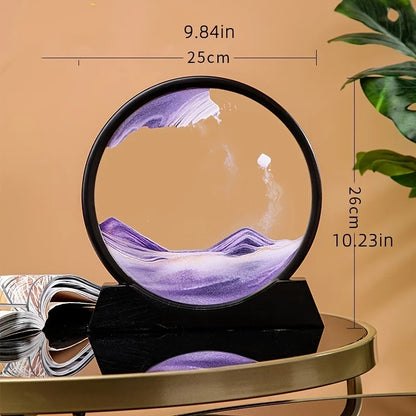 1 Stück 3D Runde Glas-Sanduhr mit Beweglichem Sand, Sandlandschaften als Heimdekoration, Einzigartiges Schreibtisch-Dekor - Bewegliche Sanduhr So ist Leben
