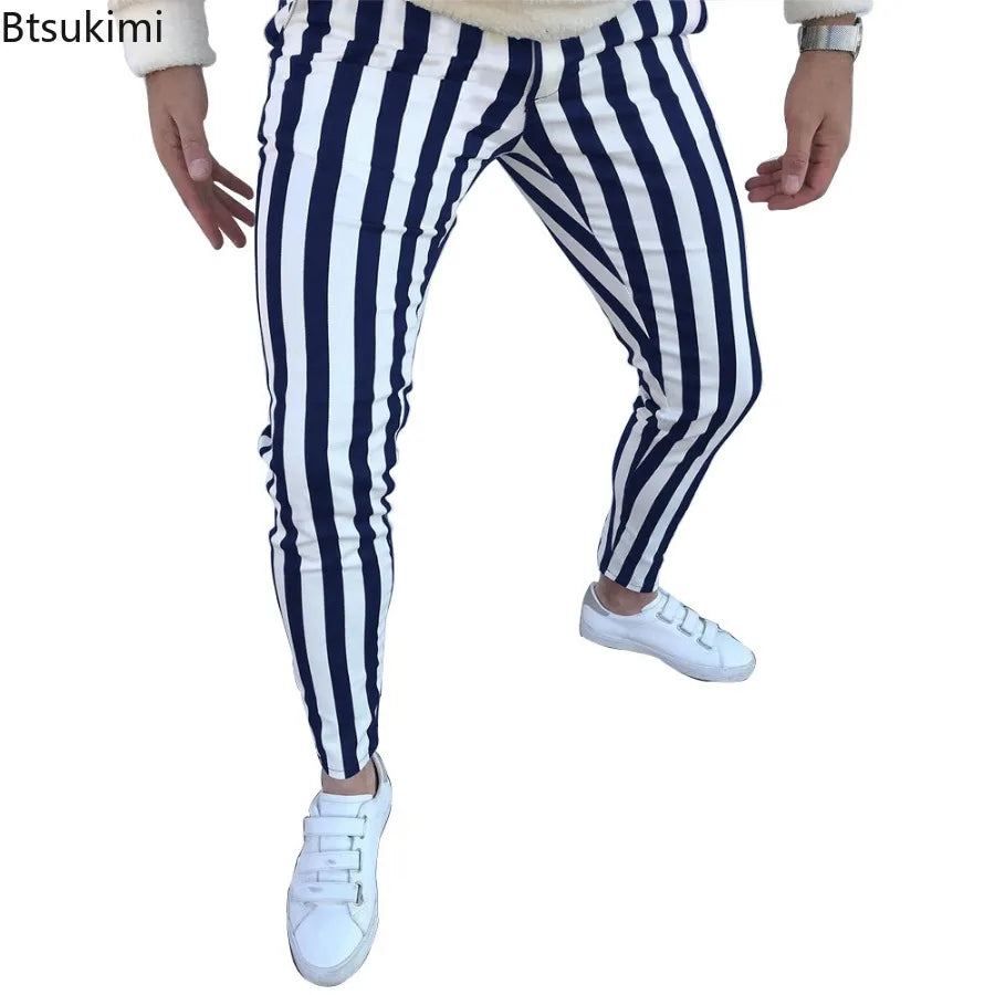 2026 Neue Herren-Bleistifthose Mode Klassische Lässige Gestreifte Bedruckte Hose Männliche Streetwear Business Sport Slim-Fit-Hose Herrenbekleidung So ist Leben
