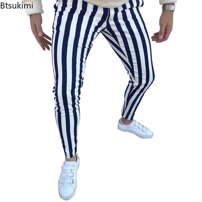 2026 Neue Herren-Bleistifthose Mode Klassische Lässige Gestreifte Bedruckte Hose Männliche Streetwear Business Sport Slim-Fit-Hose Herrenbekleidung So ist Leben