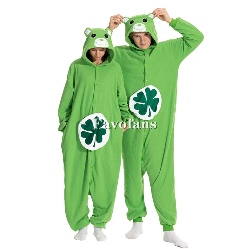 Favofans Tier-Kigurumi für Erwachsene Frauen Bären-Onesies Pyjamas Halloween-Kostüme Cosplay-Jumpsuit Weihnachtsgeschenk So ist Leben