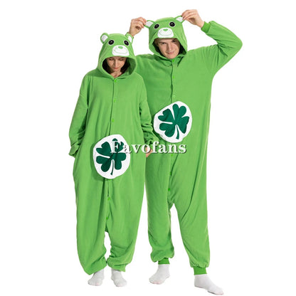 Favofans Tier-Kigurumi für Erwachsene Frauen Bären-Onesies Pyjamas Halloween-Kostüme Cosplay-Jumpsuit Weihnachtsgeschenk So ist Leben