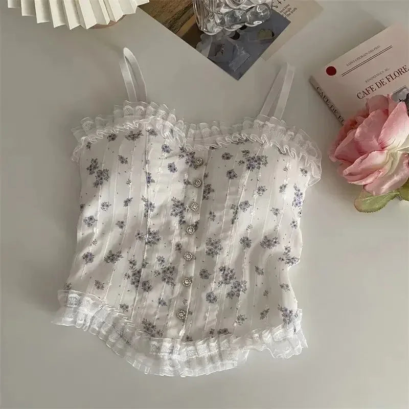 Florale Röhrenoberteile, französisches Holzohr-Saum-Unterhemd, atmungsaktive Spitzen-Tanktops für Damen, schöne Unterwäsche für den Sommer So ist Leben