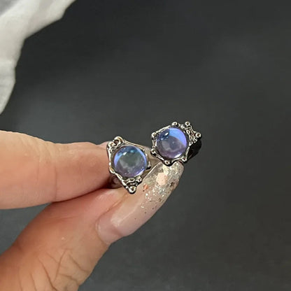 Y2K Kristall Ringe Kpop Herz Einstellbare Ring Unregelmäßige Geometrie Punk Vintage Ringe Set für Frauen Mädchen Neue Mode Schmuck So ist Leben