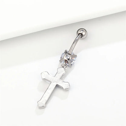 Chirurgischer Kreuz-Anhänger Bauchnabelpiercing Kristall Edelstahl Bauchnabelpiercing Ohrring 14G 10mm Barbell Körperschmuck Accessoires So ist Leben