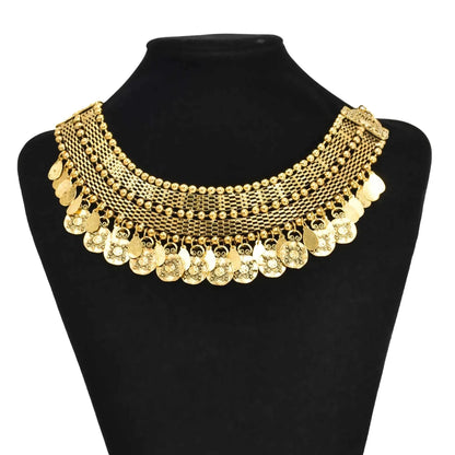 Türkei Bohemian Schwarz Blau Stein Ethnische Münze Quaste Halskette Türkische Gypsy Boho Strand Halsband Lätzchen Indien Halskette für Frauen Party So ist Leben