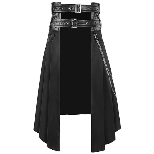 Unisex-Lederrock für Herren, große Freizeitkleidung, Gothic-Stil, Punk, Rock, mittelalterlich, schottisch, Frühling und Herbst So ist Leben