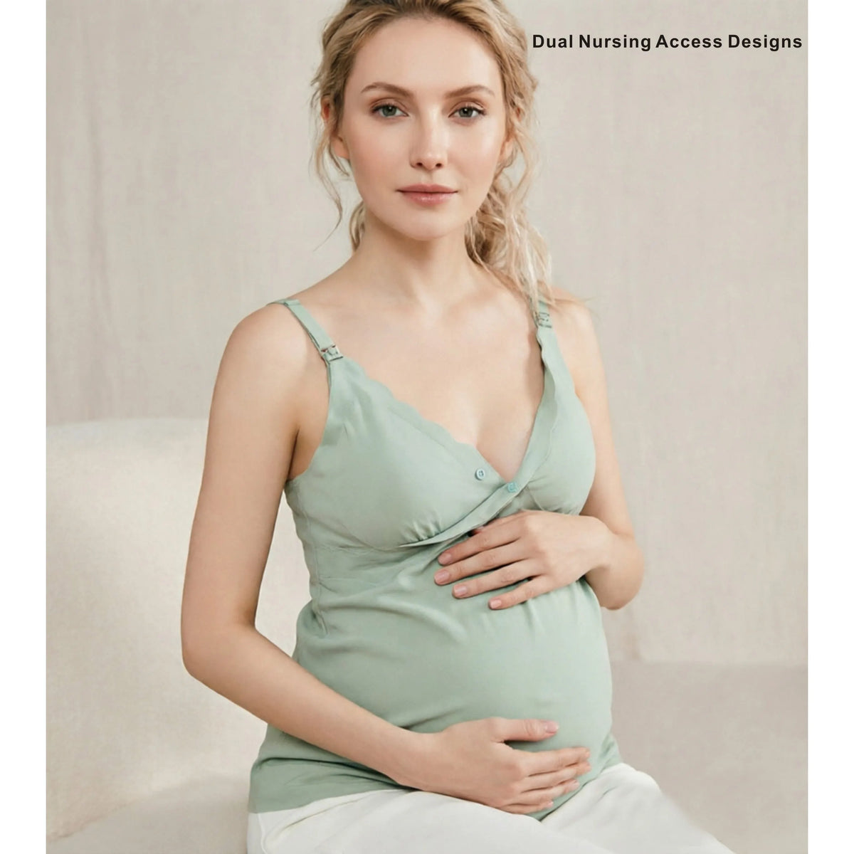 Weiches, seidiges Umstands- und Still-Tanktop mit herausnehmbaren Polstern, integriertem BH-Camisole für Schwangerschaft, Wochenbett, Alltag und Schlaf. So ist Leben