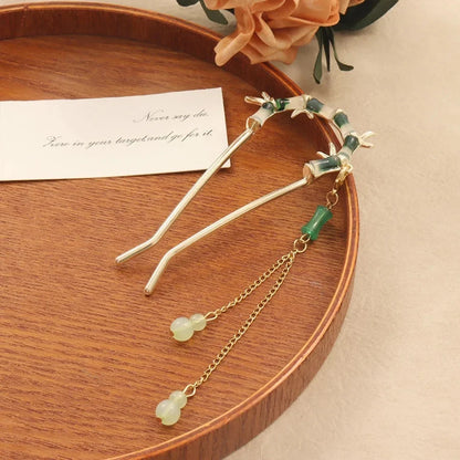 U-förmige Haarnadel aus Metall, Perlen-Schmetterlings-Haar-Accessoire, neuer chinesischer Stil, antikes Gefühl, hochwertige florale Step-Rock-Haarnadel So ist Leben