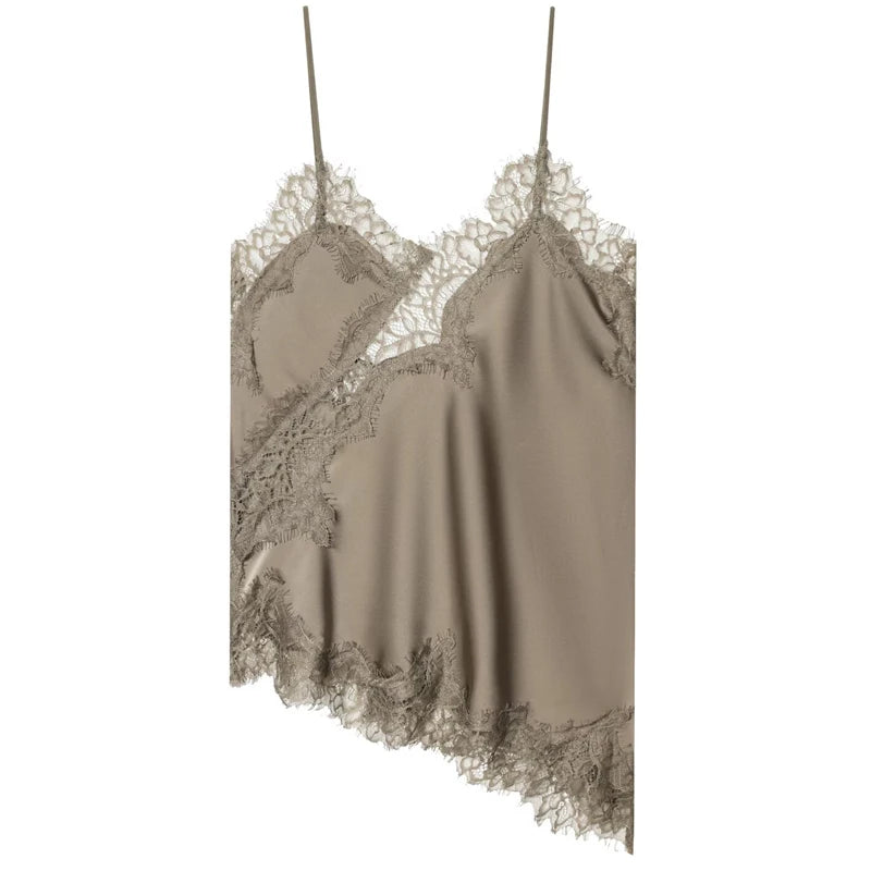 HXAO 2025 Frau Asymmetrisches Slip-Top Frauen Sexy Schwarz Gelb Blau Top Spitze Tanks & Camis Chic Y2K ärmelloses rückenfreies Leibchen So ist Leben