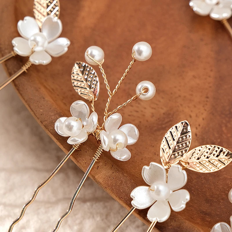 5 teile/paket Blume Clip Hochzeit Haarnadel Exquisite Hochzeit Haar Schmuck Braut Zubehör Frauen Haar Strap Perle Hochzeit Haar Kamm So ist Leben