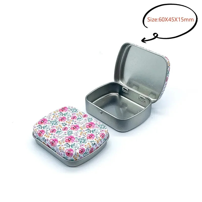 Neue quadratische Blech-Aufbewahrungsboxen Kleine Metall-Aufbewahrungsbox Silber Schmuck Schlüssel Münzen Metallbox Blechdose Hochzeit Süßigkeiten Aufbewahrungsdose So ist Leben
