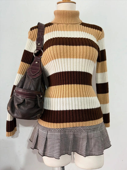 Spicy Girls Stripe Harajuku Y2k Langarm Top Streetwear Rock Goth Chic Crop Top Hip Hop Chic Langarm Pullover Mode Punk So ist Leben