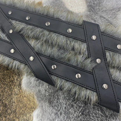 Mittelalter licher Wikinger Ritter breiter Gürtel Kunst pelz Pu Leder Hüftgurt Gothic Nordic Viking Renaissance Rüstung Cosplay Bühne Requisiten So ist Leben