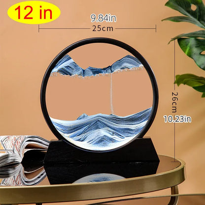 1 Stück 3D Runde Glas-Sanduhr mit Beweglichem Sand, Sandlandschaften als Heimdekoration, Einzigartiges Schreibtisch-Dekor - Bewegliche Sanduhr So ist Leben