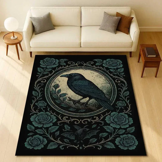 Gothic Krähen Teppich im modernen Dark‑Design