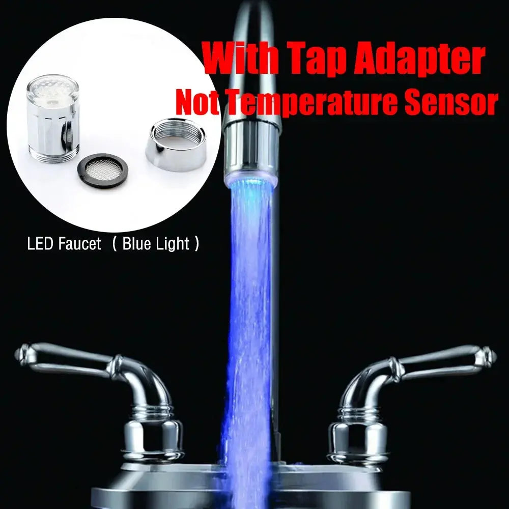 LED Water Faucet Stream Light Kitchen Bathroom Shower Tap Faucet Nozzle Head 7 Color Change Temperature Sensor Light Faucet led - So ist Leben