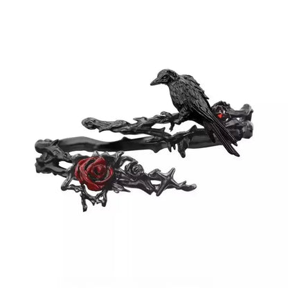Dunkelheit Schmuck Goth Mandala Blume Manschette Armreifen Goth Krähe Armreif Punk Süße Cool Girl Feder Armband Zubehör Geschenke So ist Leben