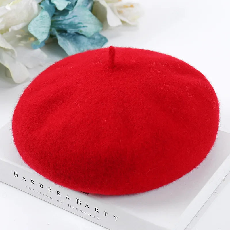 Wolle Berets Winter Frauen Französisch Stil Warme Beanie Hut Kürbis Hut Vintage Baskenmütze Einfarbig Elegante Dame Alle Abgestimmt Herbst Kappen So ist Leben