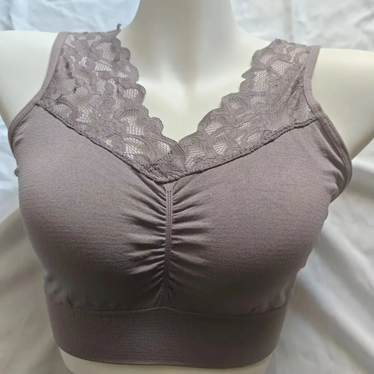Stoßfester Sport-Bralette mit Spitzenbesatz, dünn, für den Sommer, ohne Stahlring, Unterwäsche ohne Brustpolster, atmungsaktiv, bequemer Sport-BH So ist Leben