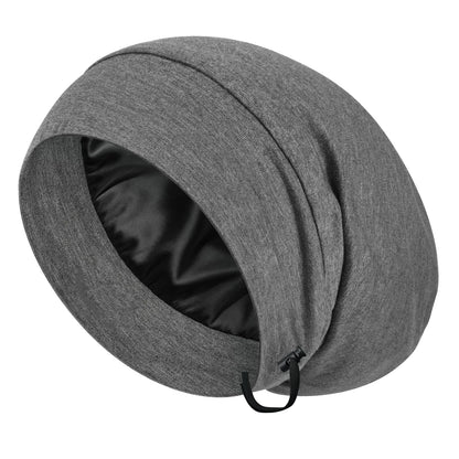 Verstellbare Seiden-Schlafhaube für Frauen und Männer, Satin-gefütterte Schlafmütze für Lockiges Haar So ist Leben