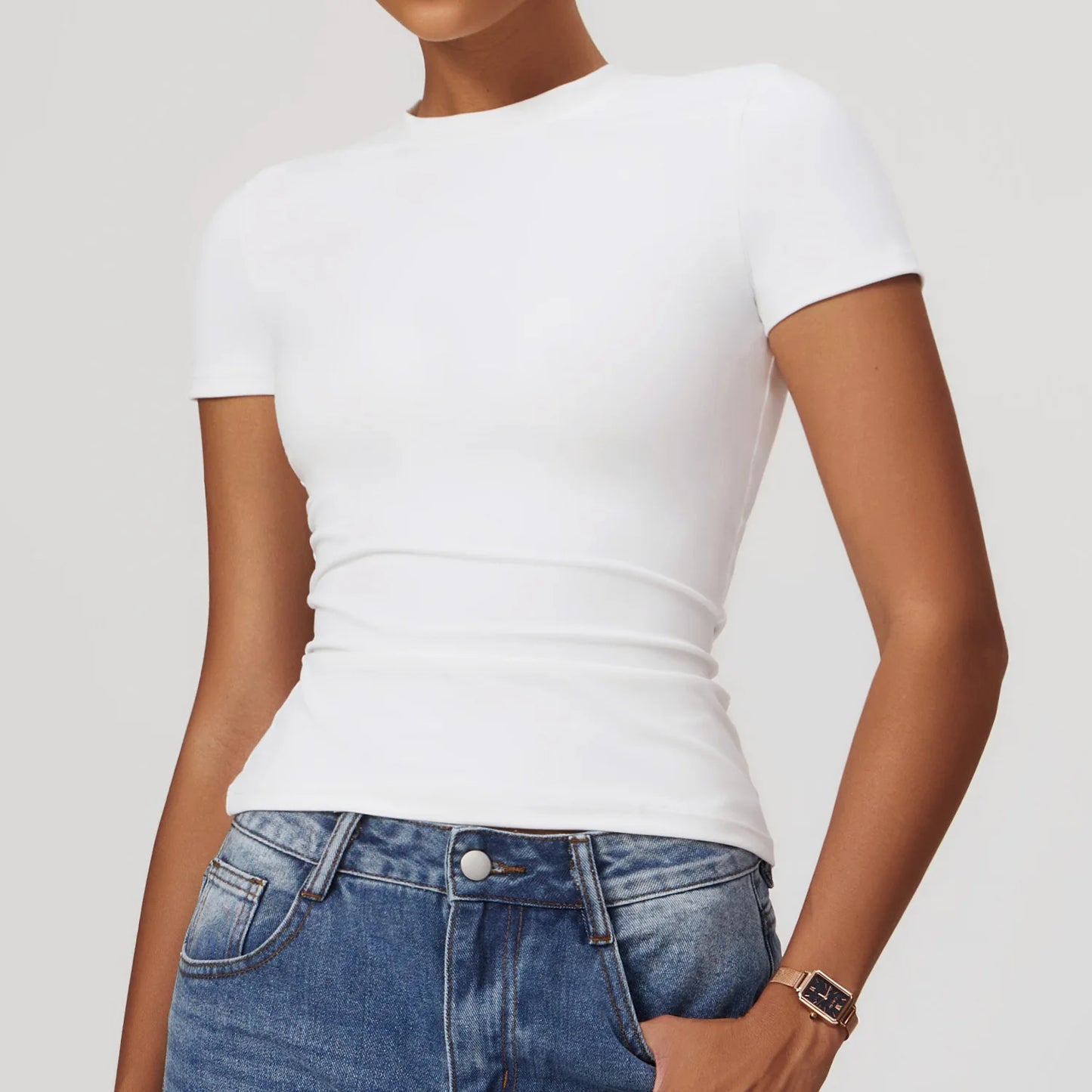 NCLAGEN Damen-Laufsport-T-Shirt, Sommer, kurzärmelig, Rundhalsausschnitt, atmungsaktiv, dehnbar, für Fitnessstudio, Yoga, schlank, Fitness, aktives Top-T-Shirt So ist Leben